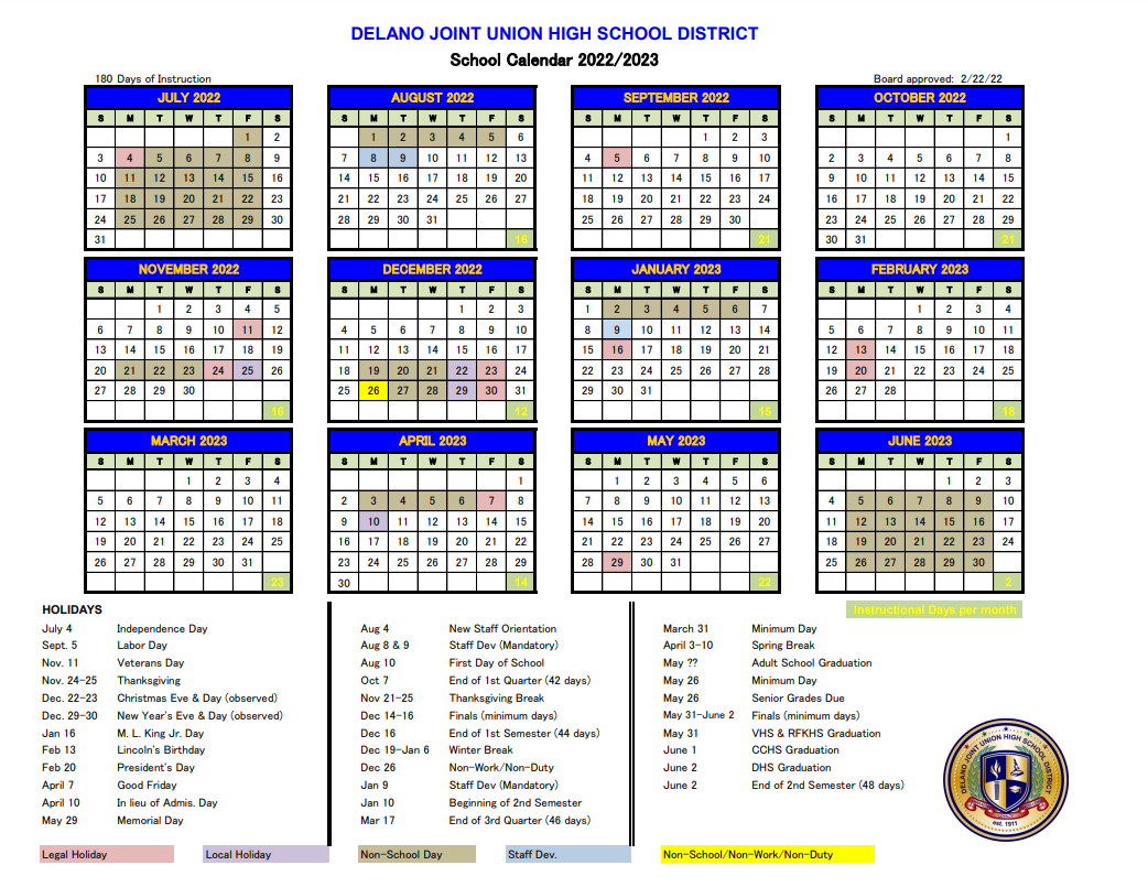 2022 2023 School Calendar